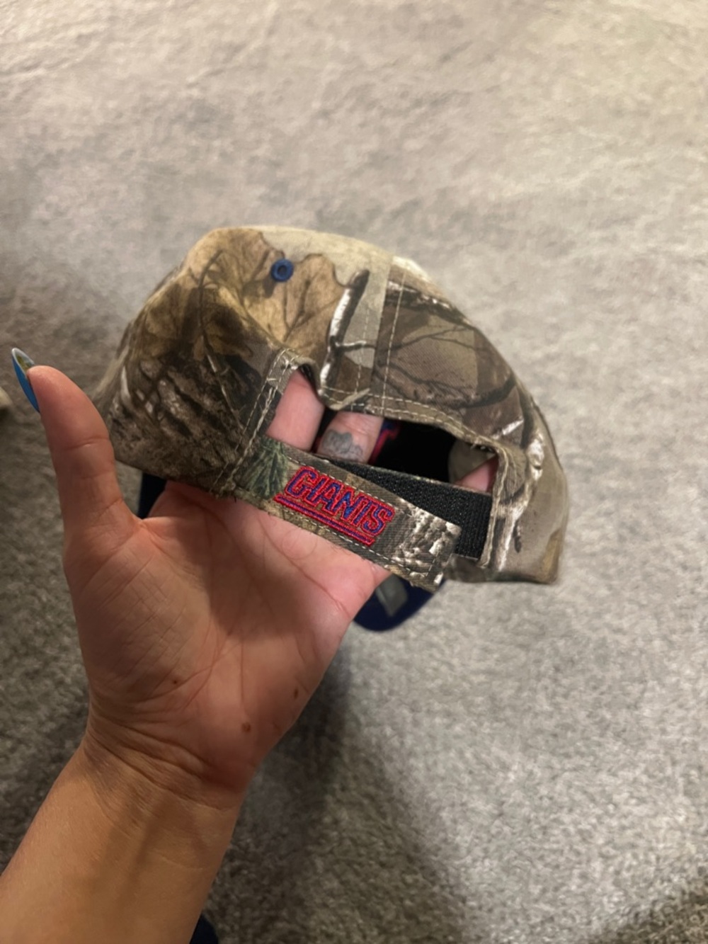 47 Brand New York Giants Camouflage Hat with Blue & Red Logo - Picture 5 of 5